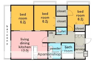 グランヴェル西山 2号館【1階】の間取り