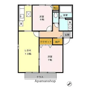 シャンクレールよもぎ台.【1階】の間取り