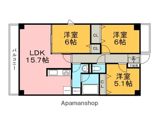 The West Oak【3階】の間取り