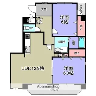 愛知県日進市梅森台1丁目【マンション】の間取り