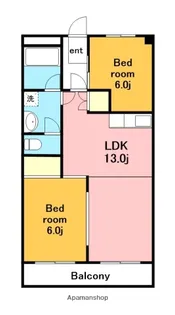 ハイツやしろ.【2階】の間取り