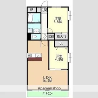 猪高ハイツ.【3階】の間取り