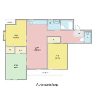 シャトーエミール@【3階】の間取り