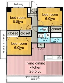 アソシア一社Ⅱ.【3階】の間取り