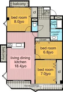 ハイム ビーオール【4階】の間取り