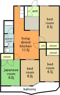 ハイムビーオール【1階】の間取り