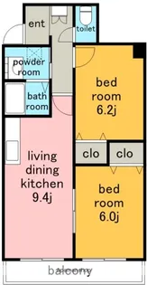 アーデルコート岩崎台【2階】の間取り