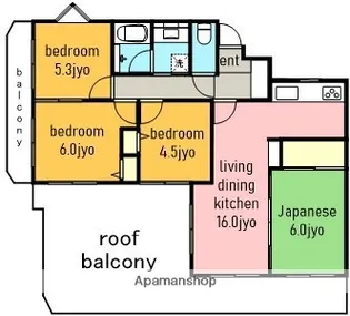 ヴェルビュ一社【2階】の間取り