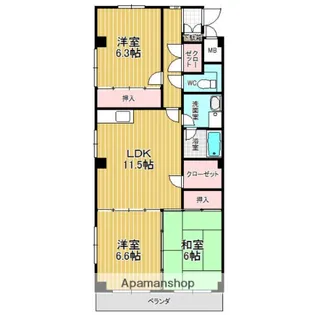 ヴィラ晃梅【3階】の間取り