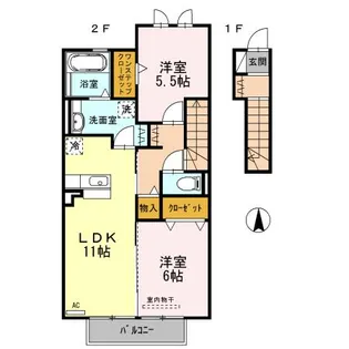 アムールエスポア.【2階】の間取り