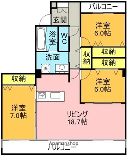 ガゾンドコリーヌ63.【3階】の間取り