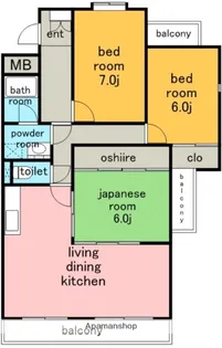 フローラル牧の里.【5階】の間取り