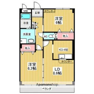 フォレストスクエアシバタ【3階】の間取り