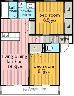 パークヒル長久手【2階】の間取り