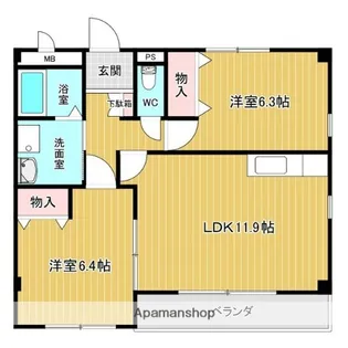 パレス ウエスト ヒルズ【2階】の間取り