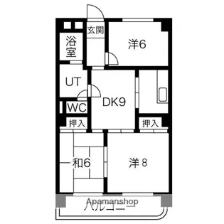 ロイヤルマンション丁田.【2階】の間取り