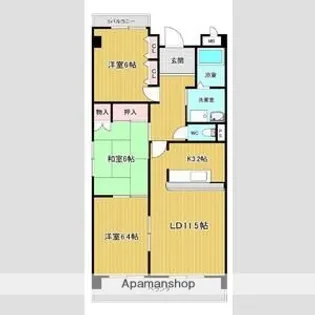 エルグランデ豊が丘【3階】の間取り
