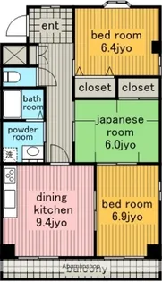 クレストハイム引山.【3階】の間取り