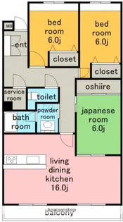 アルカディアⅥ.【2階】の間取り