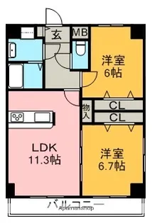 グランドガーデン藤ヶ丘EX.【6階】の間取り