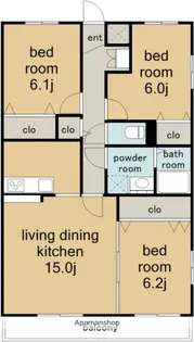 セレニール香流.【3階】の間取り