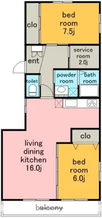 パピヨン 香流【4階】の間取り