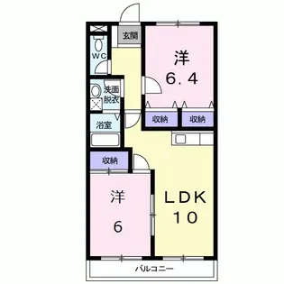 ハッピーシティ庄南【2階】の間取り