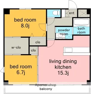 マンション悠悠.【3階】の間取り