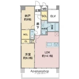 アソシア一社Ⅲ.【2階】の間取り