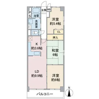 アソシア一社【401号室】の間取り