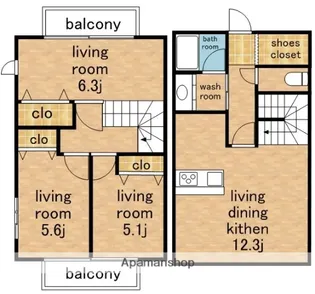 長久手ハイツクローバー.【1階】の間取り