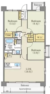 愛知県名古屋市名東区宝が丘【マンション】の間取り