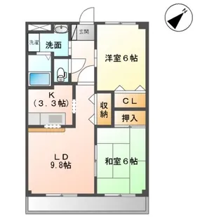 リバーホーム桜作【3階】の間取り