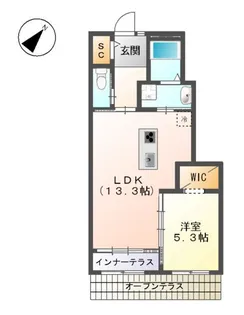 モントブレチア【102号室】の間取り