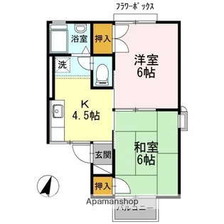 ホワイトコーポアサイ@【2階】の間取り