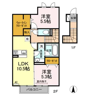 ラフォート文教台.【2階】の間取り