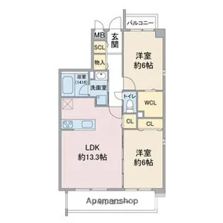 ブルーポアール.【4階】の間取り