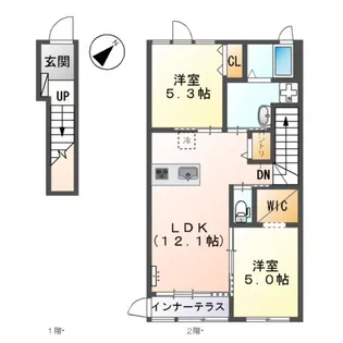 CASA DI CREA【2階】の間取り