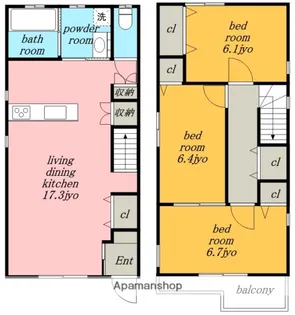 愛知県名古屋市名東区社が丘3丁目【一戸建】の間取り
