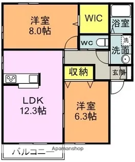 ソシア東名.【2階】の間取り