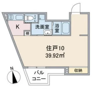 グランドスーシュ上社【308号室】の間取り