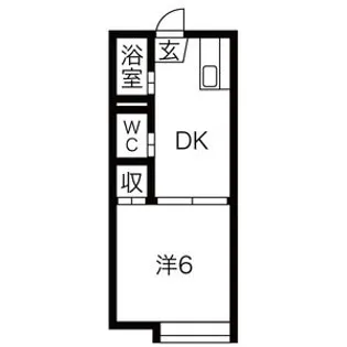 1DKの間取り画像