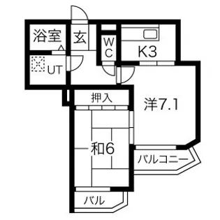 ラウムズ虹ヶ丘【2階】の間取り