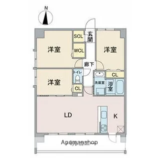 愛知県名古屋市名東区社台3丁目【マンション】の間取り