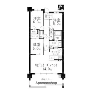 3LDKの間取り画像