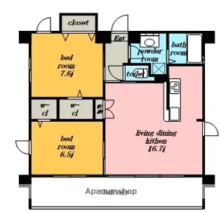 ヴェリテ星が丘【4階】の間取り