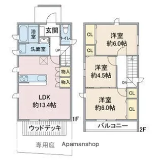 愛知県尾張旭市庄南町1丁目【一戸建】の間取り