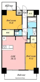 S-RESDENCE上社aureate【5階】の間取り