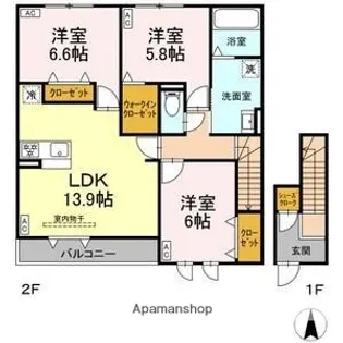 ベルネージュⅢ【2階】の間取り