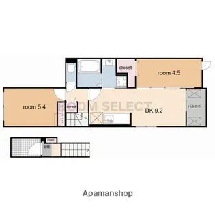 プリートカーサ.【2階】の間取り